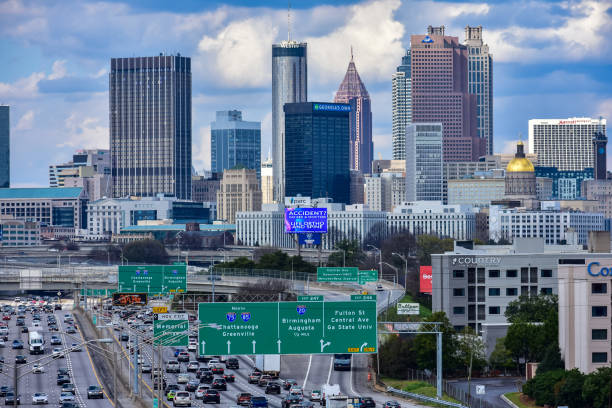 istock Downtown Atlanta Cityscape with a Traffic Jam 1383228997