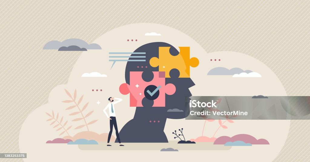 Disolving Mind Decision Mind Puzzle And Problem Solving In Head Or Brain Tiny Person ...