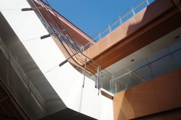 istock Close up of modern escalator architecture 1383271620