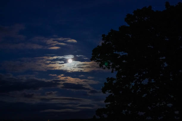 istock The moon at night seen through the clouds 1383312803