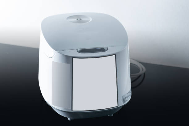 istock white rice cooker on black background 1383314117