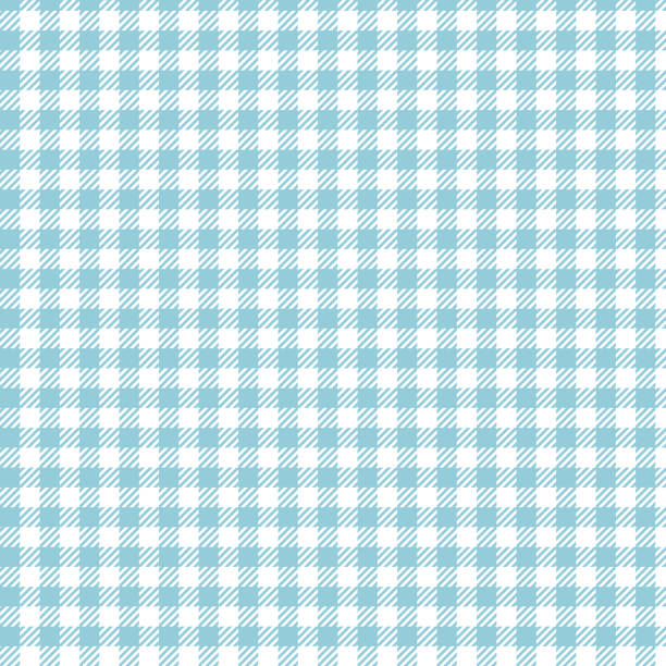 gingham check hintergrundmaterial (hellblau) - blue gingham stock-grafiken, -clipart, -cartoons und -symbole