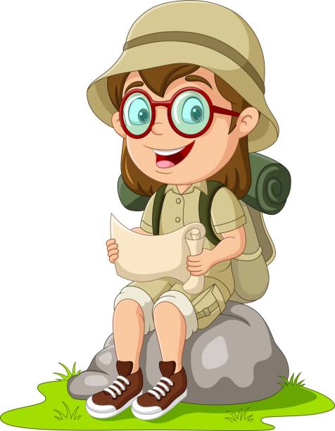 Cartoon Girl Scout On Rock Reading A Map Stock Illustration - Download Image Now - Holding, Map, Child - iStock Cartoon Girl Scout On Rock Reading A Map Stock Illustration - Download Image Now - Holding, Map, Child - iStock