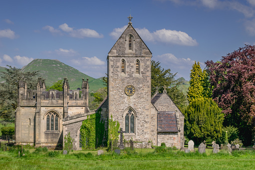 Photo of a gothic church in Connemara mountains