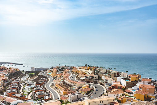 Resort town near the Atlantic ocean in the southern part of Gran Canaria, Spain.