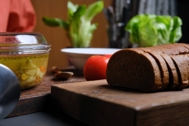 Serving and eating vegetable soup