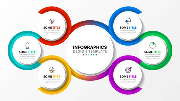 Infographic template with icons and 6 options or steps. Circle Infographic template with icons and 6 options or steps. Circle. Can be used for workflow layout, diagram, banner, webdesign. Vector illustration half dozen stock illustrations