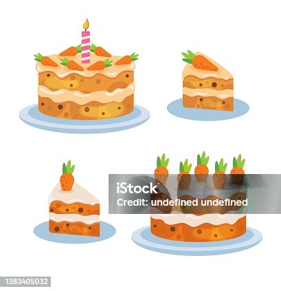 istock Sweet carrot cake for cakery. Surprise cake for party, birhday, easter. 1383405032