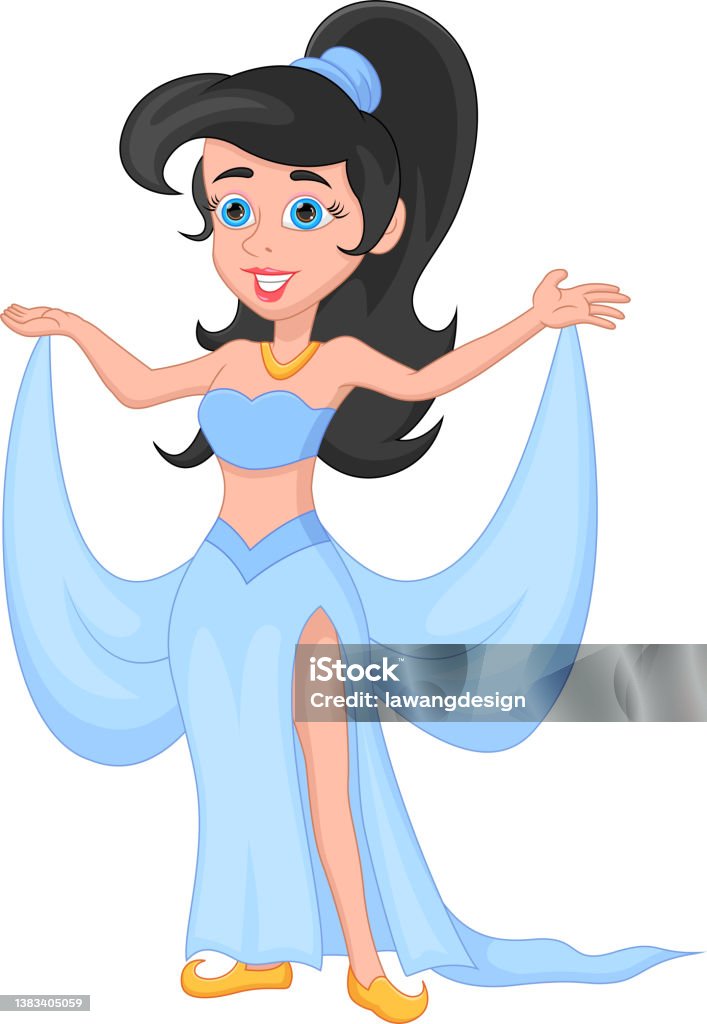 Little Girl Wearing Princess Jasmine Costume Stock Illustration - Download  Image Now - Jasmine, Princess, Costume - iStock