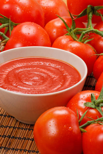 istock Tomato cream dish and fresh tomatoes. 1383413592