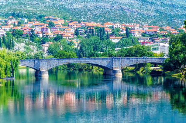 istock Old bridge over river Trebisnjica in Trebinje. 1383421018