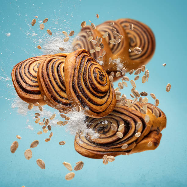 Sweet rolls with cinnamon and cocoa filling