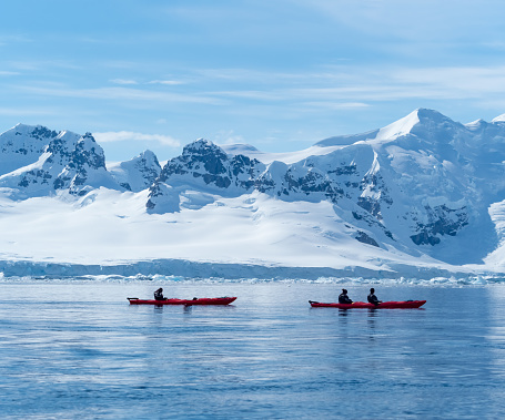 Kayaking among iocebergs and surrounded by wonderful wildlife, Paradise Bay, Antarctic Peninsula, Antarctica