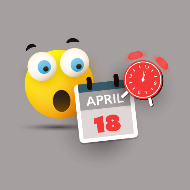 ilustraciones, imágenes clip art, dibujos animados e iconos de stock de recordatorio del día de impuestos de ee. uu. - plantilla de diseño de calendario - calendar tax april day