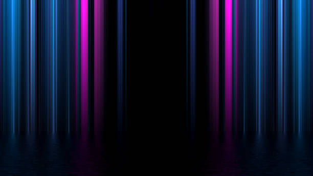 istock Futuristic showcase concept empty show scene Abstract geometric glow neon background,  technology banner. Product display, Scene 3D Render 1383438257