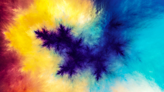 Colorful fractal computer generated abstract background, 3D rendering