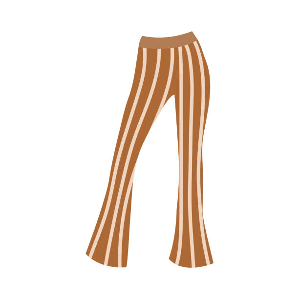 Boho outfit. Striped flared trousers. Boho outfit. Striped flared trousers. Vector illustration. flare pants stock illustrations