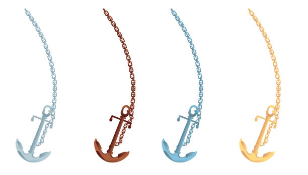 Anchor with chains Vector Anchor with chains anchor chain stock illustrations
