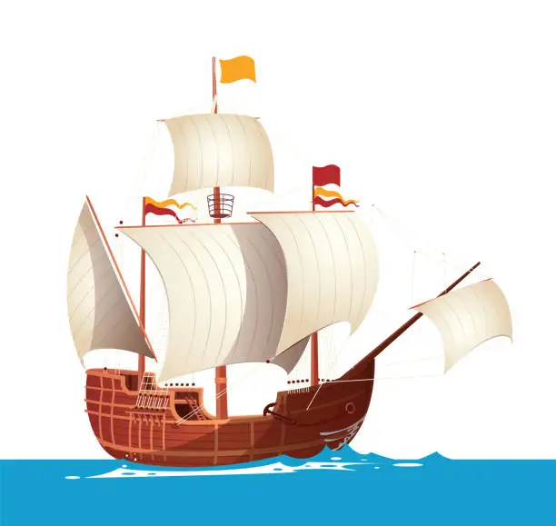 Vector illustration of Historical Galleon