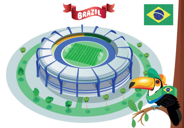 maracana stadion - stadium brazil maracana stadium rio de janeiro stock illustrations