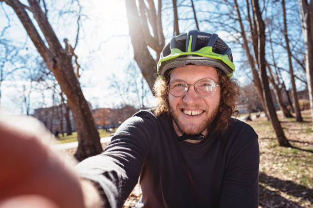 istock Cheerful and active young man taking selfie during his recreational pursuit 1383476300