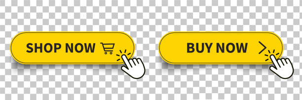 schaltflächensymbol "jetzt kaufen". jetzt kaufen button klicken sie auf mauszeiger und shopping ticket vector design auf transparentem hintergrund - vector connection e commerce shiny stock-grafiken, -clipart, -cartoons und -symbole