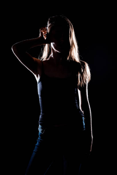 istock Studio fashion silhouette portrait 1383478319