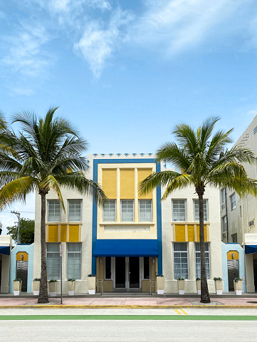 Art deco style building in South Beach, Miami