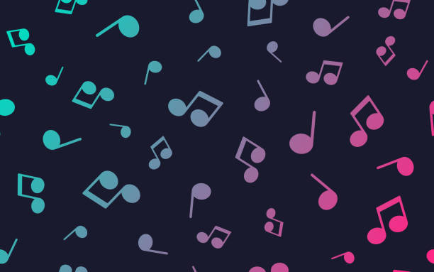 Seamless Repeating Tileable Music Notes Performance Background vector art illustration