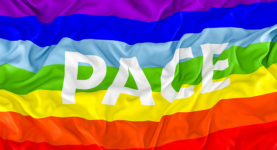 rainbow flag of peace. 3d render