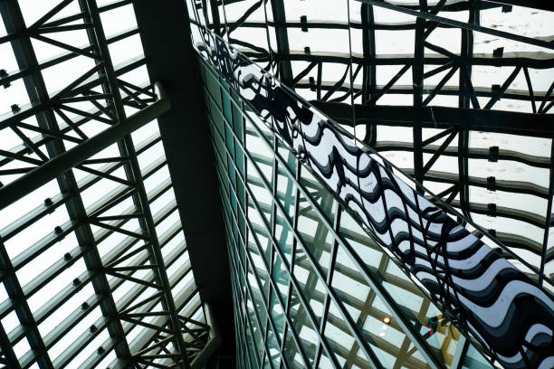 istock Geometric structure of modern building. 1383489782