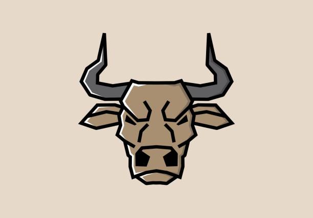 istock Stiff art style of bull head 1383490074