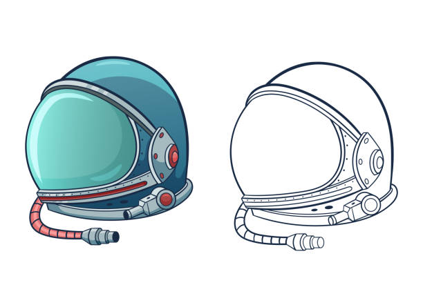 Astronaut helmet vector design illustration isolated on white background Astronaut helmet vector design illustration isolated on white background space helmet stock illustrations