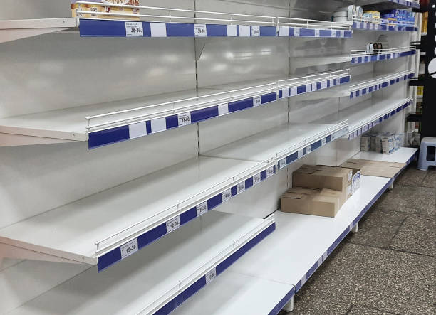 istock Empty shelves in Kharkov grocery stores 1383495598