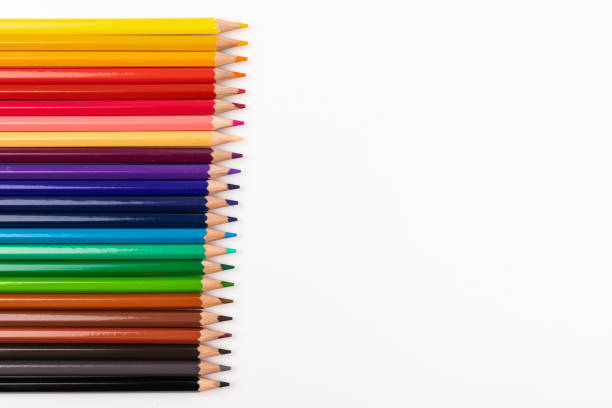 istock Many multicolored pencils, isolated on white background with copy space. Art and education background. 1383499248
