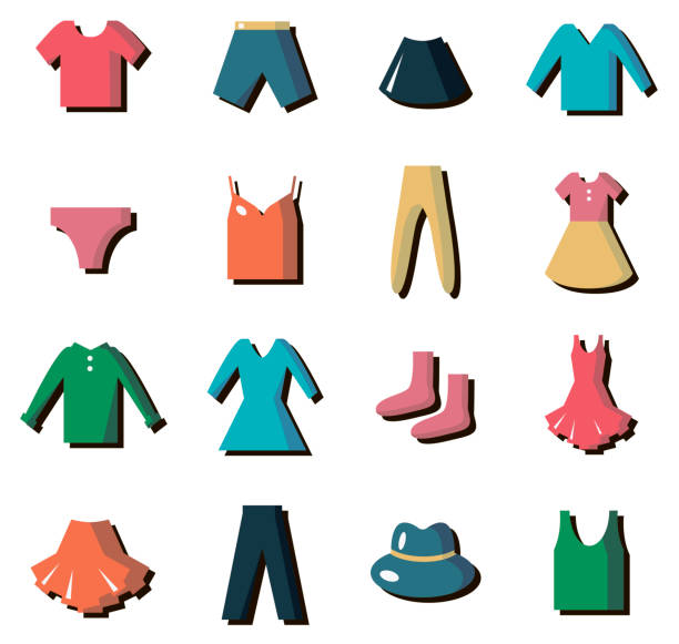 istock set fashion clothes icons with shadows 1383499979