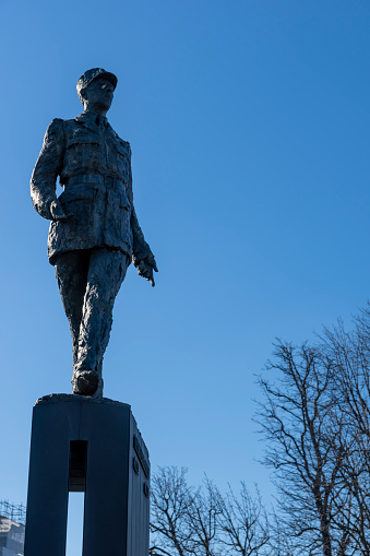 Charles De Gaulle statue outside the Reunion des Musees Nationaux, Paris, France, Europe.