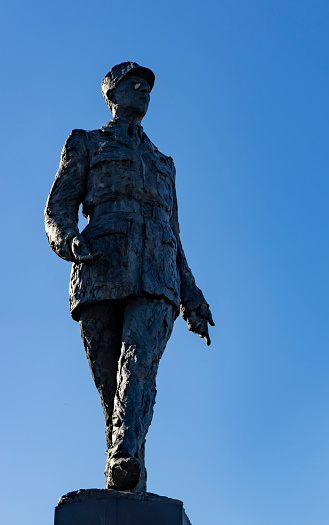Charles De Gaulle statue outside the Reunion des Musees Nationaux, Paris, France, Europe.