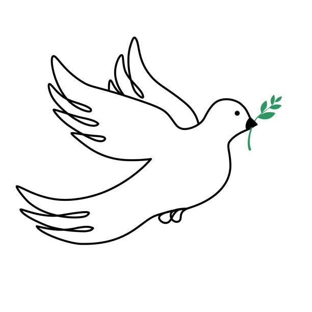 istock Vector flat illustraton, Dove of peace icon. Flying bird. Peace concept. 1383500314