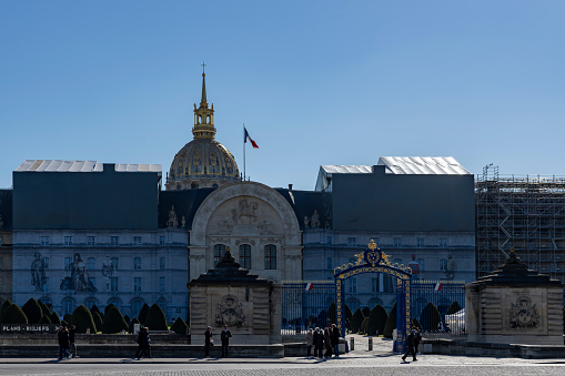 Les Invalides on the Right Bank of the Seine in Paris, France,