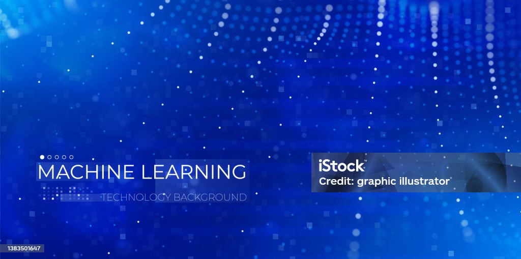 Machine Learning Photo Without Background Machine Learning Concept Abstract Blue Particle Background Flow Wave ...