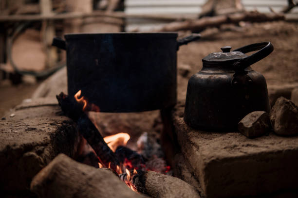 istock pot on burning firewood in the mountain 1383502582