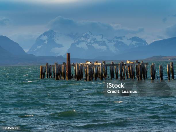 Old Pier Puerto Natales City In Chilean Patagonia Magallanes Chile Stock Photo - Download Image Now