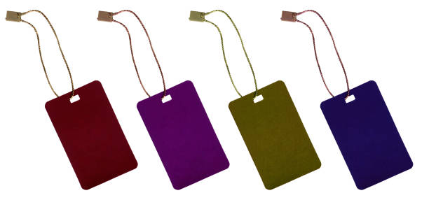 istock Set of different color labels on white isolated, can be used for sale or as a pattern, copy space. 1383507624