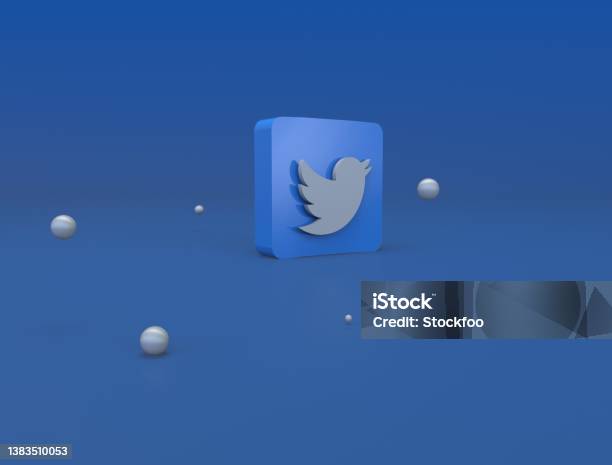 Twitter 3d Logo 3d Render Image Illustration Stock Photo - Download Image Now - Online Messaging, Brand Name Online Messaging Platform, Logo
