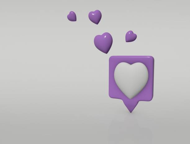 istock Like with beautiful Hearts written Follow 3D render image 1383510146