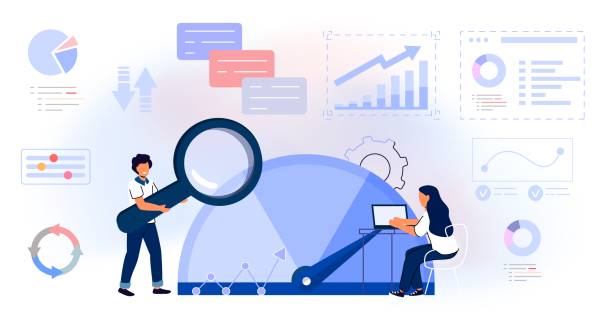 benchmarking-konzept business-compare-tool zur verbesserung performance - high efficiency stock-grafiken, -clipart, -cartoons und -symbole