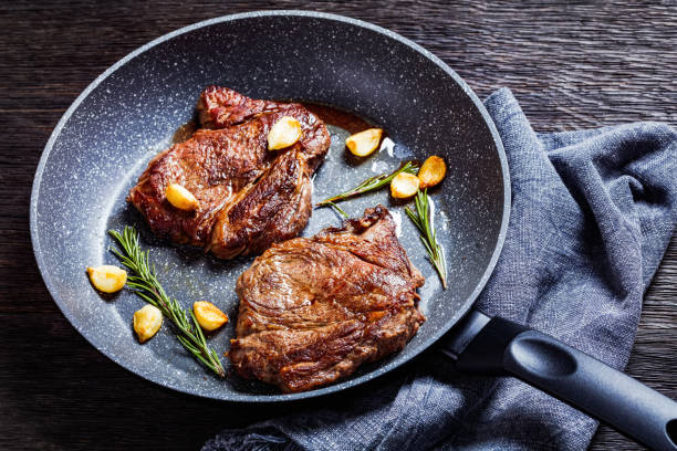 istock fried juicy chuck eye beef steaks, top view 1383515310