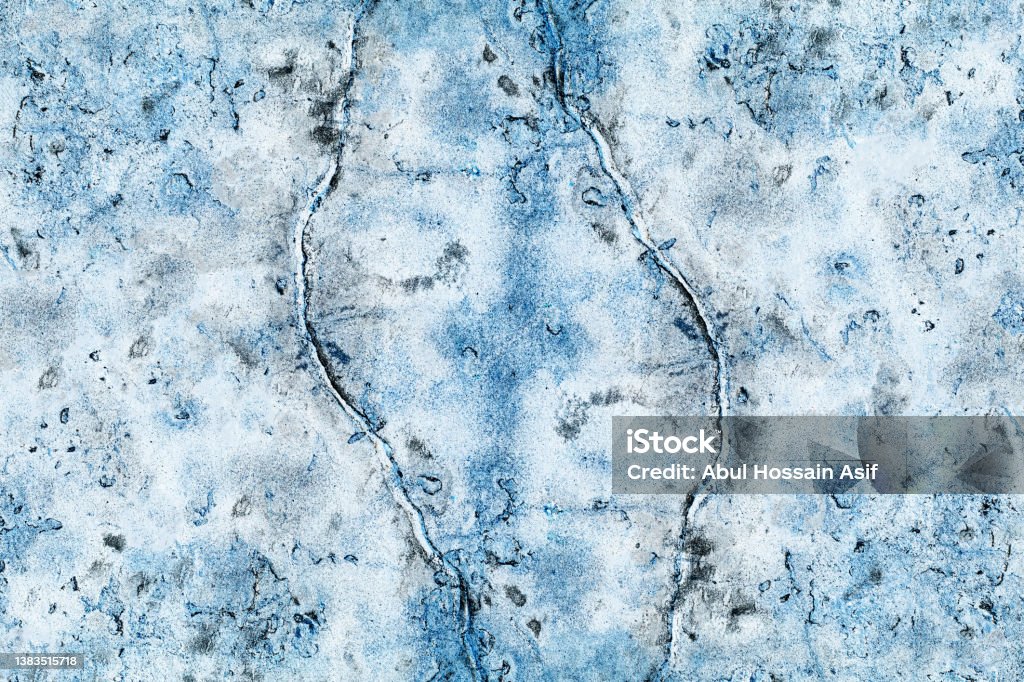 Rustic Rock Blue Blue Painted Rustic Stone Wall Surface With Cracks For Texture ...