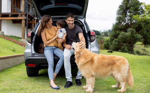 istock Happy family going on a road trip 1383516987